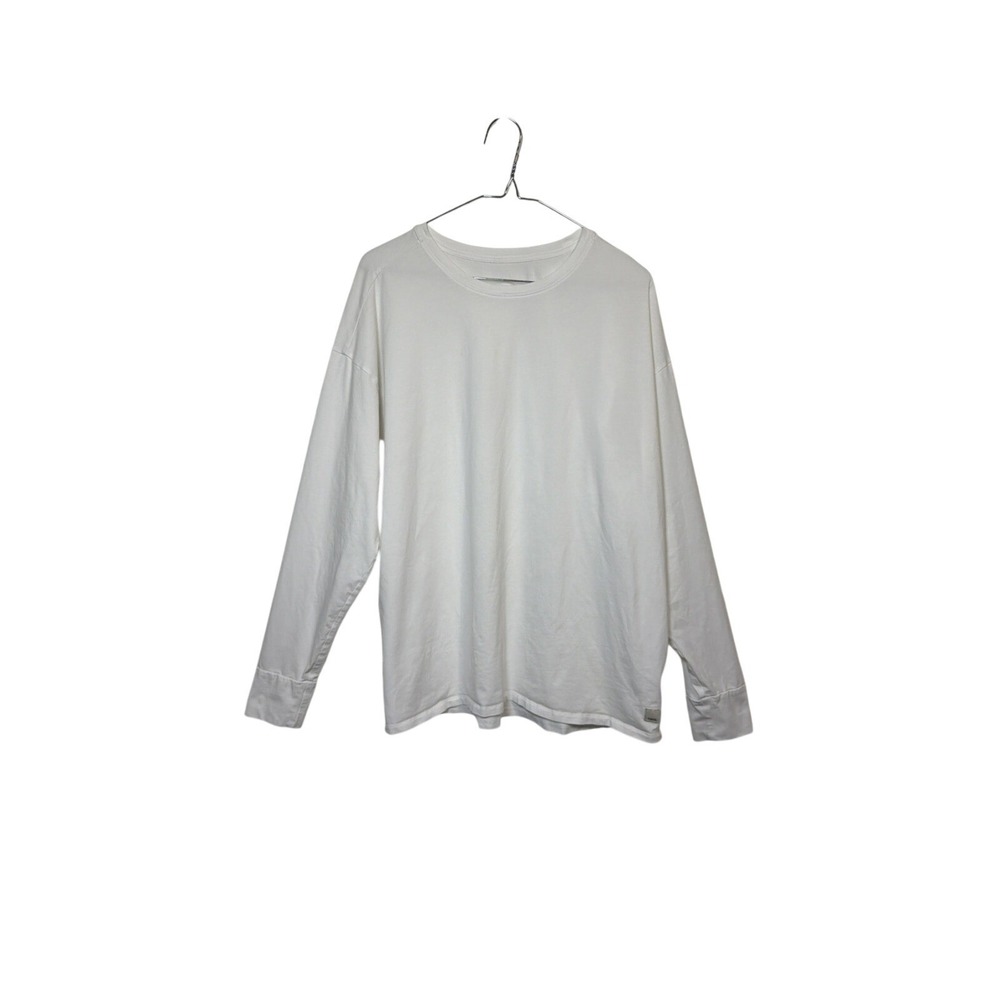 Vuori Long Sleeve T-Shirt Women Large White Relaxed Fit Athleisure Crew Neck